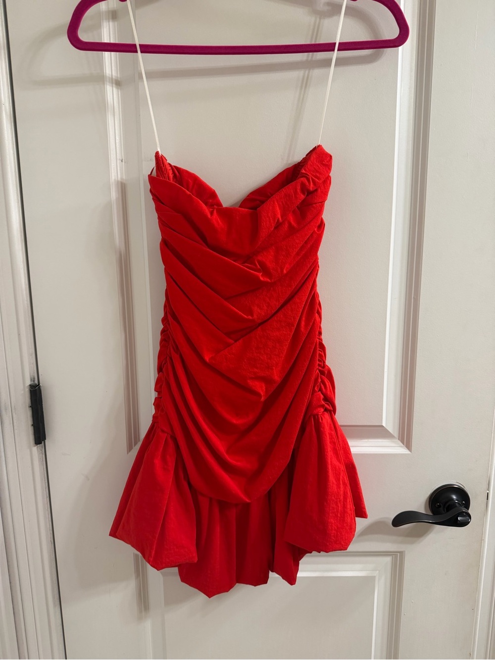 Hello Molly Red Ruched Sweetheart Mini Dress